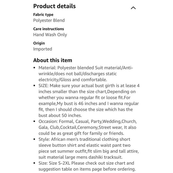 New Sea & Alp African Fashions White Tunic, Size XXL - Picture 8 of 9